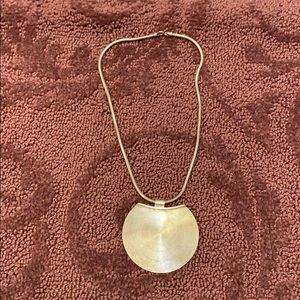 Vintage silver necklace circle disc